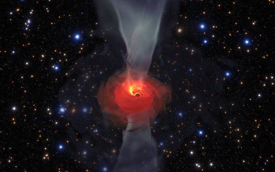 M87中心ブラックホールの周辺のイメージ図